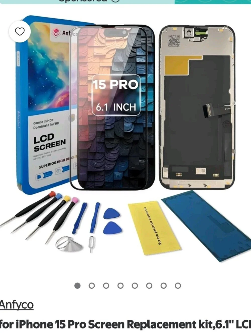 New in box iPhone 15 pro screen replacement kit